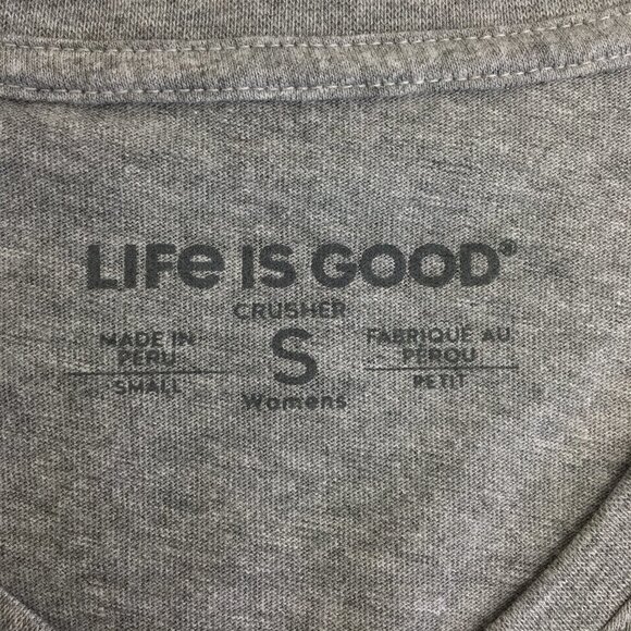 Life is Good Women's Short Sleeve Heather Gray Tee Size S EXCELLENT Condition - Picture 5 of 5